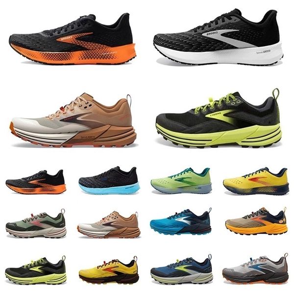 Brooks Cascadia 16 Chaussures de course Brook Glycerin GTS 20 Hyperion Tempo Utilitaire Femmes Mens Free Run Sneak Triple Black White Gris Volt Tourneau