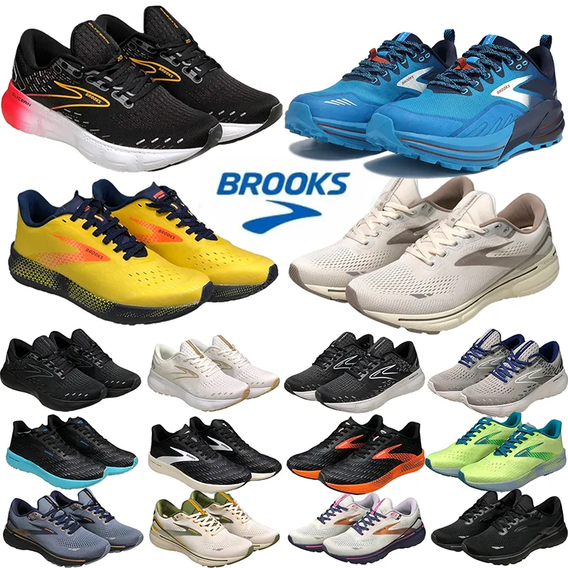 Brooks Glycerin GTS 20 Ghost 15 16 Chaussures de course pour hommes Femmes Designer Sneakers Hyperion Triple Triple Noir blanc Jaune Jouennes Femmes Outdoor Sports Trainers 36-45