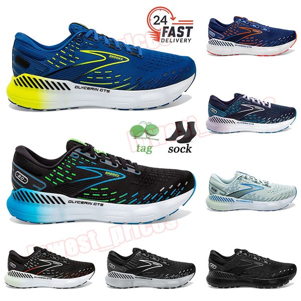 Brooks Glycerin GTS 20 Chaussures de course sur route Athletic OG Baskets Designer Brooks On Cloud Noir Vert Bleu Blanc Hommes Femmes Baskets d'extérieur Chaussure de jogging DHgate