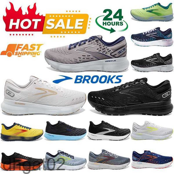 Brooks Running Shoes for Men Women Glycerin 20 Designer Sneakers Hyperion Tempo triple noir blanc marine bleu orange homme femme extérieur Lace Up Sports Trainers