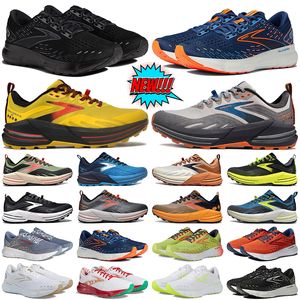 Brooks Running Shoes Women Men Designer Glycerin GTS 20 Cascadia 16 Blanco Black Hawaiian Orange Volt Volt Gray Mens Entrenadores para mujer Spiers de deportes al aire libre