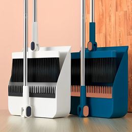 Broom et peluche de poussière pour un combo intérieur à la maison ensemble de casseroles à poussière verticale avec un angle de poignée à longue poignée légère de stand up Store Sweeping 231221