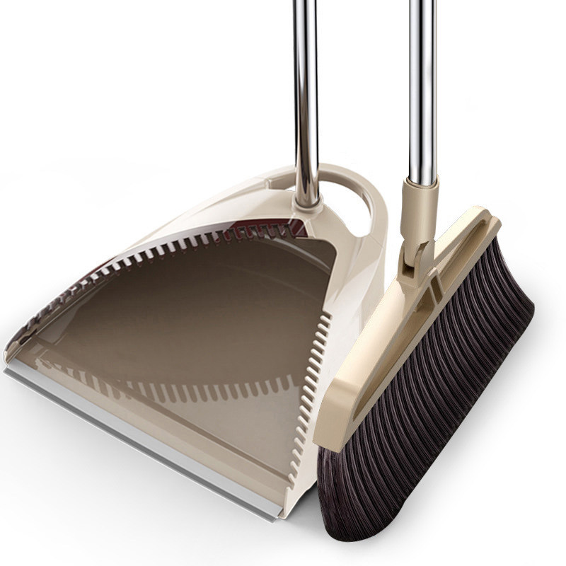 Bezem Dustpan set praktische lange handgreep Dustpan Wiper No-Slip Sweeps bezem scheps zachte vloer ruitenwisser huishoudelijke reinigingsgereedschap