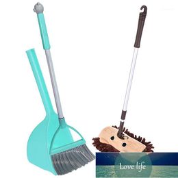 Brooms Dankpoorden Mini Housecheping Reinigingsgereedschap Set voor kinderen, 3 stks omvatten complete schattige kleine dweil, bezem, stofkinderen1