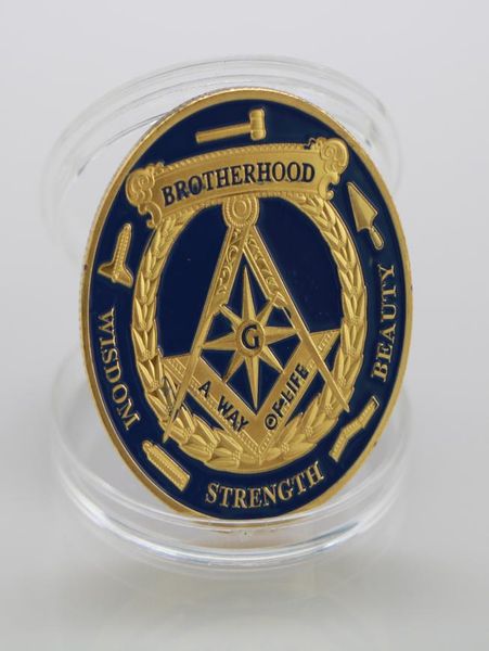Fraternité Masons Masonic Gold Coins commémoratifs Faith Hope Charity Terte Eye Design Mason Token Coins Collection3604026
