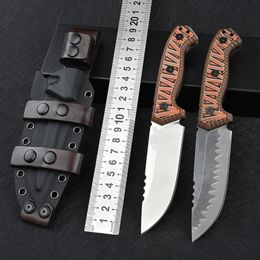 Frères Outdoor Portable Portable Auto-Defense Couteau Survival Camping Small Straight Knife Handle Swattle