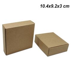 Brown 30pcslot 104x92x3 cajas de boda de papel kraft kraft para adornos joyas envolturas galletas de cochera de jabón hecho a mano PAC7127990