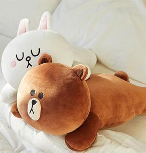 Brown and Cony Plush Toy Brown Bear Cony Ranima Oreiller Sofa Bureau Bureau Poupée anime périphérique Oreiller de sommeil Brown Bear Rabbit 204947777