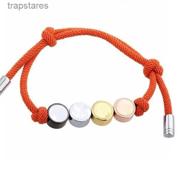 Bracelets marron Bijoux de créateur Bracelets de luxe pour femmes Perles Charms Hommes Pulsera Mode Saint Valentin Cadeau Dame Corde Rouge Bracelet En Cuir SLBT