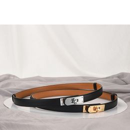 Cinturón marrón para mujer Cinturón de diseño Hombres de cuero 1.8 cm de ancho