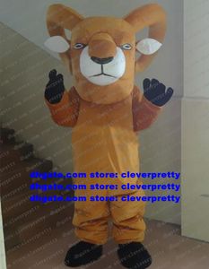 Bruine Bighorn Sheep Ram Mascot Costume Antelope Gazelle Goat Adult Catoon Character Jaarlijks diner Familie Uitstappen ZX811