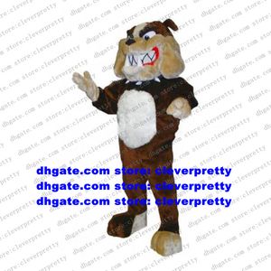 Costume de mascotte de chiens de bouledogue brun Pitbull Bull Dog Pit Bulls Terrier Pug Character Business Advocacy Etiquette Courtesy zx2314