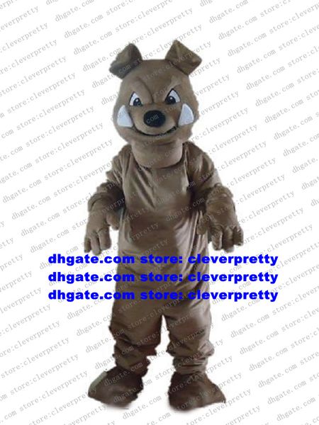 Costume de mascotte de chiens de bouledogue brun Pitbull Bull Dog Pit Bulls Terrier Carlin Personnage de dessin animé Arts de la scène Fête d'adieu zx1089