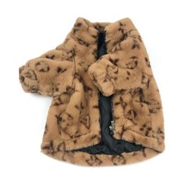 Ropa marrón para mascotas, abrigo de invierno con pelo de perro de diseñador, abrigo grueso para gato, Teddy Schnauzer, muñeca Bomeiji, ropa para mascotas 41