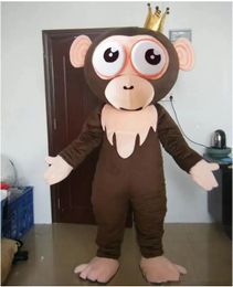 Costume de mascotte de singe de couleur marron pour adulte à porter à vendre