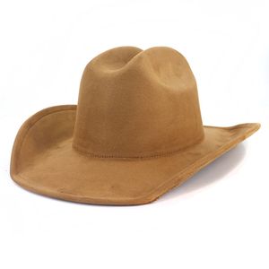 Brown Cowboy Cowgirl Hat for Men and Women - Western Cowboy Cowgirl Hats with Brim for Women's Men's Rodeo Outfit 2295