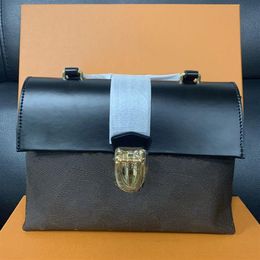 Brown designer mensagem sacos mulheres desconto qualidade bolsa de couro genuíno alça floral letras damas xadrez crossbody bag170b