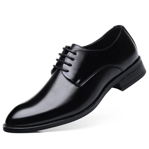 Robe marron hommes chaussures d'affaires en cuir pointu mode oxford hommes chaussures chaussures classiques hommes grande taille zapatos Italianos hombre scar1787