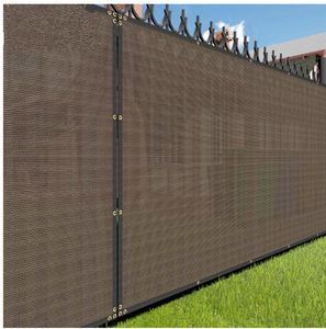 Pantalla de privacidad de la valla marrón, tela de malla de parabrisas en el patio trasero comercial al aire libre 90% Bloqueación