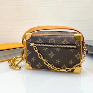 fleur marron Mini tronc souple M44735 Sacs de créateurs de luxe Pochette Femmes Hommes Embrayage Messenger Sacs à bandoulière Cross Body Vintage Chaîne Fourre-tout en cuir véritable Sac à main