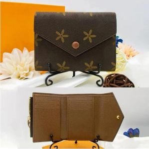 Fleur brune Rosalie Victorine portefeuille Femmes Coin Purse M41938 Carte Holder Keychain Man Granse Prages de cartes Pouchis clés Poulet de petits portefeuilles Sacs d'embrayage A5