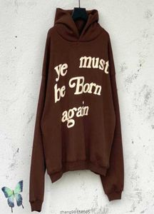 Mousse marron vous devez naître de nouveau sweat à sweat à sweat à sweat d'hiver chaud des hommes d'hiver chaud w2208123636046