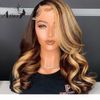 Brown Honey Blonde Highlight Wig 13x6 Lace Front Human Hair Wigs Body Wig Atina Full 360 Lace Frontal Wig Remy HD Close8742455