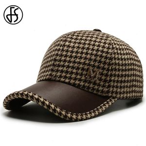 Brown Houndstooth Baseball Caps For Men Summer British Style Plaid Women Cap Brand Bone Trucker Hat Casquette Homme Homme