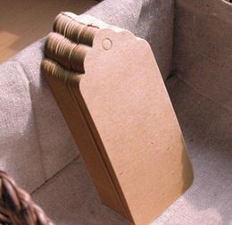 Bruin Kraftpapier Tags Kant Scallop Hoofd Label Bagage Bruiloft Note + String DIY Blanco Prijs Hang Tag