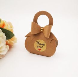 Boîtes et sacs à dragées de mariage en Kraft marron, boîtes à bonbons au chocolat pour mariage, réception-cadeau pour bébé, anniversaire, cadeaux pour invités, fête