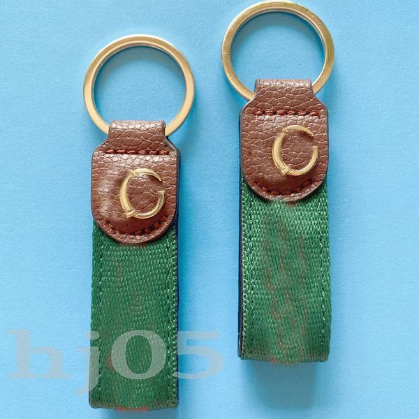 Keychain en cuir brun Keychain Retro Luxury Keychain Simplicité Red Green Webbing Portachiai Creative Valentine S Day Gift Key Ring Delate PJ055 C23