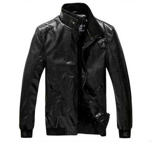 Bruin lederen jas Men Zwart motorjack Male oversized stand Kraag Lange mouwen Top Faux Leather Moto Biker Jackets XXXL L220725