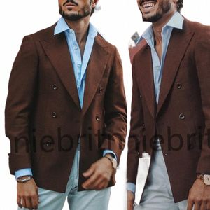 Bruin Linnen Mannen Pak Voor Strand Mannelijke Blazer Casual Broekpak Vakantie Kleding Kostuum Homme Custom Made Voor Knappe Man 26M4 #