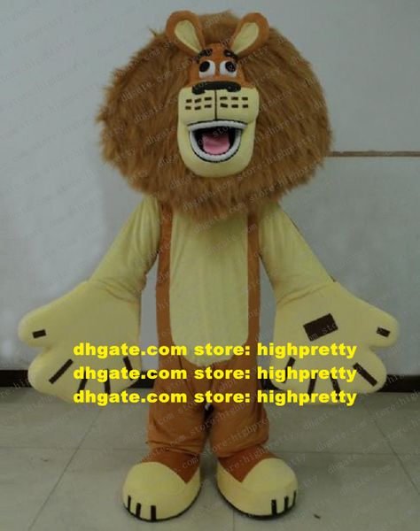 Costume de mascotte de Lion marron, tenue de personnage de dessin animé pour adulte, robe fantaisie, bouche ouverte, paume Super grande comme deux grands Fans zz4112