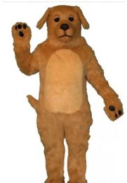 Bruine lange vacht hond mascotte kostuum harige puppy cartoon fancy dress halloween xmas podiumvoorstelling kleding parade pakken