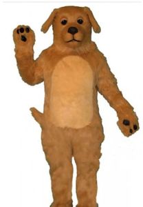 Bruine lange vacht hond mascotte kostuum harige puppy cartoon fancy dress halloween xmas podiumvoorstelling kleding parade pakken