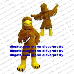 Brown Long Fur Eagle Hawk Mascot Costume Tercel Tiercel Falcon Vulture Adult Karakter Waardig BANKE ANIME COSTUMES ZX2240