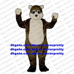 Brown Long Fur Mascot Costume Loutre Lutra Castor Nutria Coypu Marmotte Bobac Woodchuck Art Festival Session d'ouverture zx2746