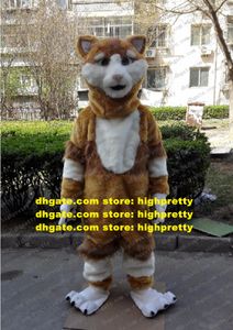 Brown Long Fur Plush Cat Mascot Costume Adult Cartoon Character Outfit Pak Carnival Fiesta Farewell Party ZZ8298