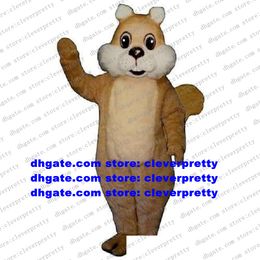 Brown Long Fur Squirrel Mascot Costume volwassen Cartoon Character Outfit Suit Expo Fair Motexha Spoga Televisie Thema ZX1679