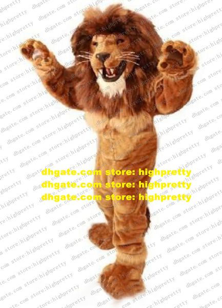 Brun mâle Lion mascotte Costume adulte personnage de dessin animé tenue Costume mariage célébration activités à grande échelle zx1003