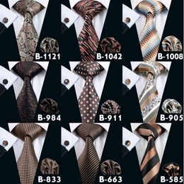 Ensemble de cravates marron pour hommes, accessoires de mode bon marché de haute qualité, cravates classiques pour adultes, 196p