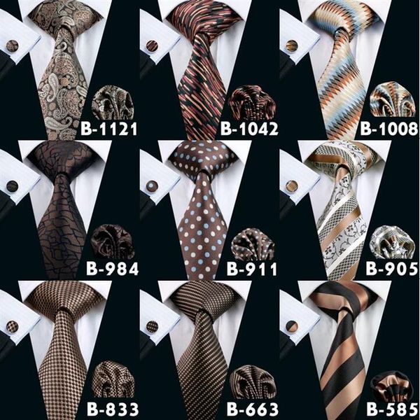 Brown Mens Neck Tie Set Haute Qualité Pas Cher Accessoires De Mode Classique Adulte Cravates Cravates Pour Hommes Cravates 243S