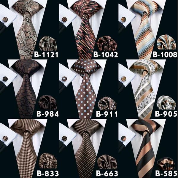 Brown Mens Neck Tie Set Haute Qualité Pas Cher Accessoires De Mode Classique Adulte Cravates Cravates Pour Hommes Cravates 218L