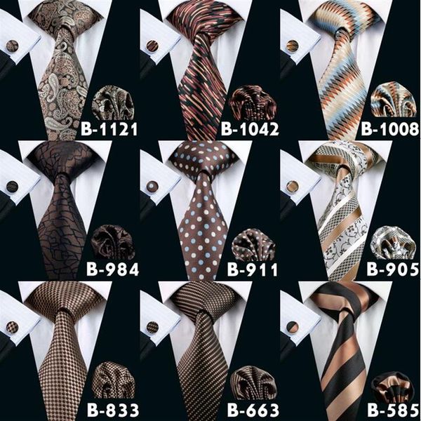 Brown Mens Neck Tie Set Haute Qualité Pas Cher Accessoires De Mode Classique Adulte Cravates Cravates Pour Hommes Cravates 251n