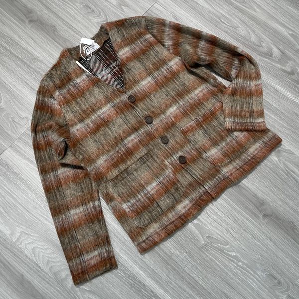 Cardigan Mohair marron en mélange de laine, pull décontracté, col en V, manteau de fourrure, pull surdimensionné pour hommes, automne hiver