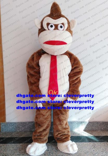 Costume de mascotte d'âne Kong, orang-outan marron, gorille, orang-outang, personnage de dessin animé Fossick pour les Clients marchant dans la rue zx1155