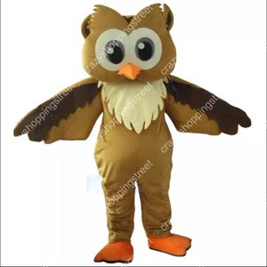 Costume de mascotte de hibou marron, tenue de personnage de dessin animé, Halloween, noël, robe de soirée fantaisie, taille adulte, anniversaire, tenue d'extérieur