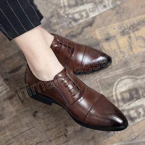 Marron Oxford homme chaussures de haute qualité chaussures élégantes pour hommes bureau 2022 chaussures habillées noires