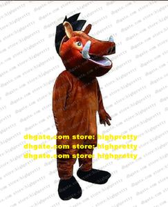 Costume de mascotte de cochon brun sanglier Sus Scrofa tenue de personnage de dessin animé adulte peut porter la célébration de la boutique portable zz7628